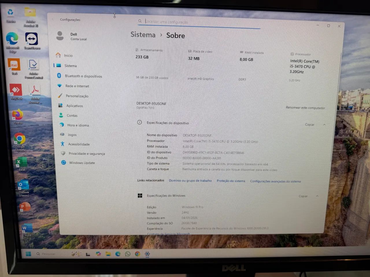 Desktop Dell i5 Optiplex 7010 com Monitor Dell 22? com hdmi - Foto 2