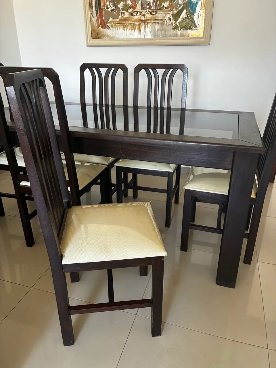 Mesa madeira maciça com 6 cadeiras - Foto 2