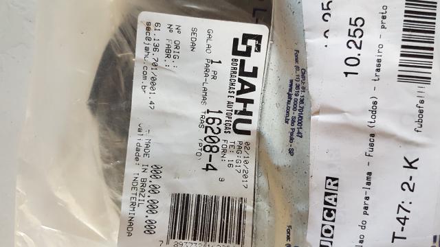 Galão, borracha dos paralamas