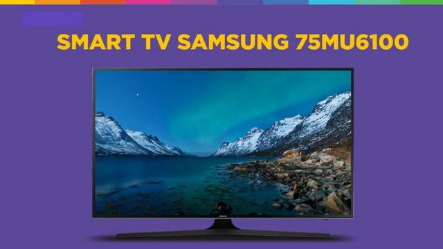 Smart Tv Led 75? Samsung 4k/Ultra Hd 75mu6100 - Tizen Conversor Digital Wi-Fi 3 Hdmi 2 USB