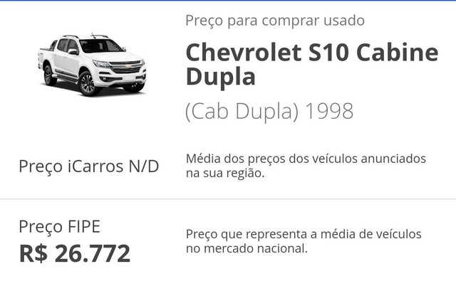 S10 98 DIESEL DELUXE CABINE DUPLA