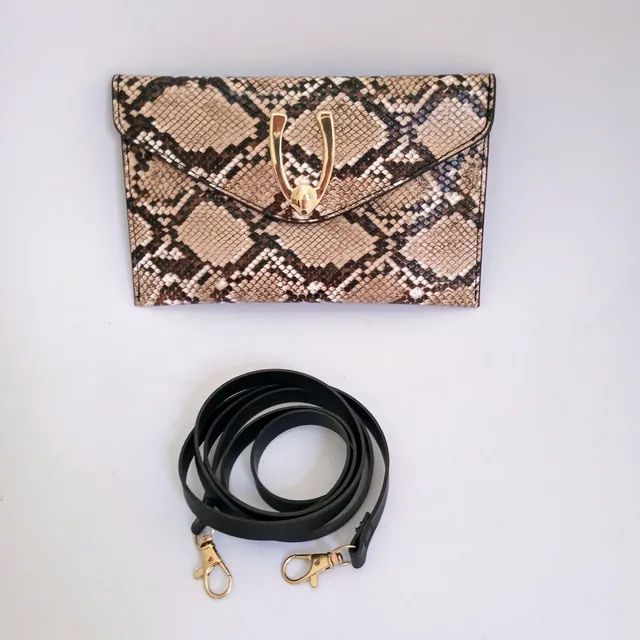 Bolsa pochete neon snake print marrom (NOVA), importada (Itália) - Foto 3