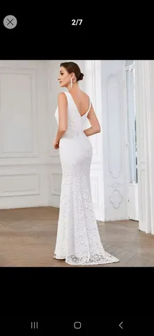 Vestido de Noiva Sereia Manga Longa Todo Bordado, Roupa de Casamento  Feminina Cinderela Noivas Usado 73046914