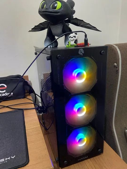 Pc Gamer gabinete Hayom RGB 3 fans - Foto 2
