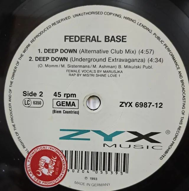 Disco de Vinil LP Federal Base Deep Down (importado) - Foto 2