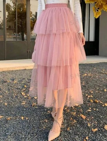 Saia tule rosa chiclete shein  - Foto 2