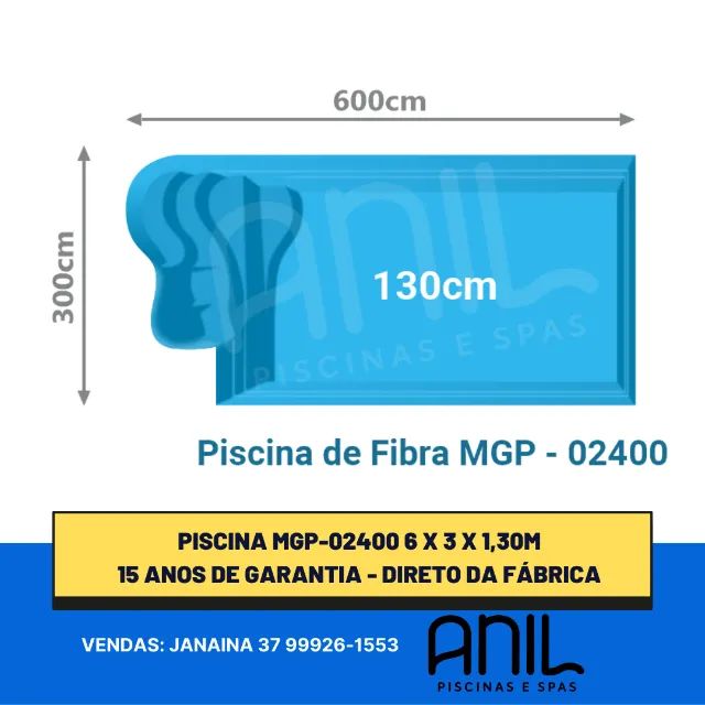 Ja - Piscina de fibra marca Anil 600 x 300 x 130cm **** - Foto 2