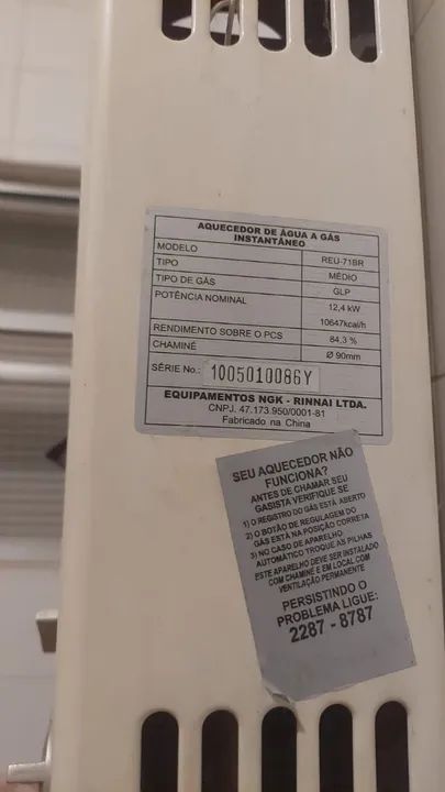 Aquecedor a Gás Rinnai usado em ótimo estado - Foto 2