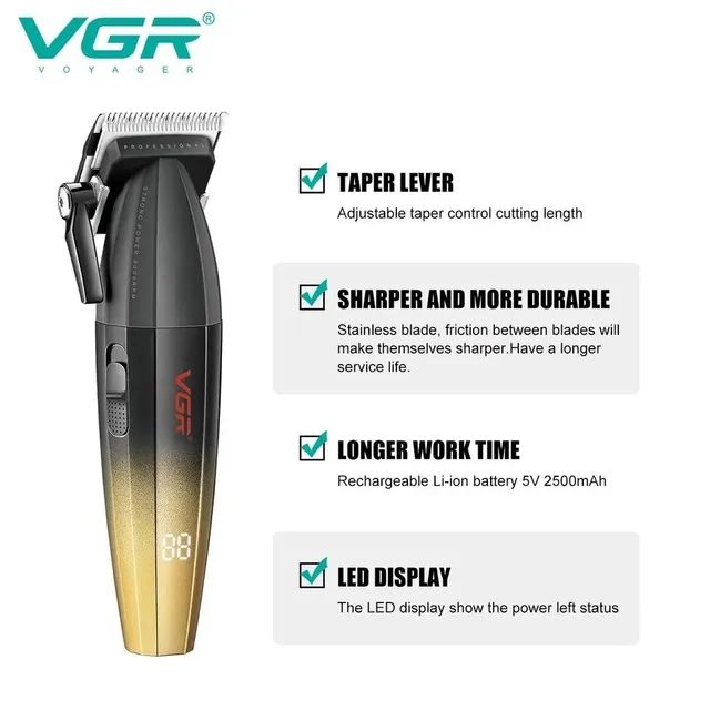 Máquina de Cortar Cabelo VGR V003 de 7000RPM e 9000RPM - Novo - Foto 4