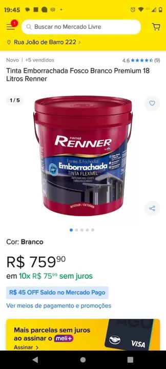 Tinta Emborrachada Suvinil Proteção Tota diversas cores l Branco 18 Litros - Foto 2