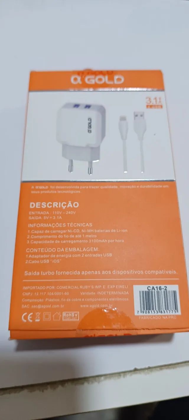 Carregador 3.1 pra ipad e iPhone  e android...