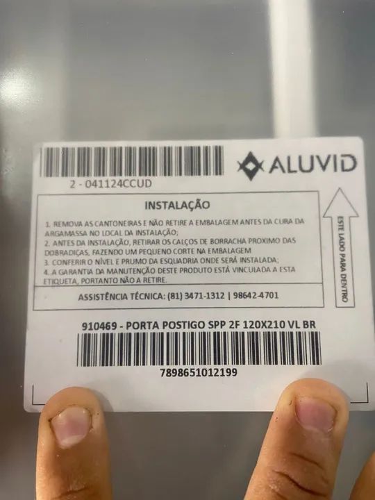 Porta de Alumínio com Vidro - Nova  - Foto 2