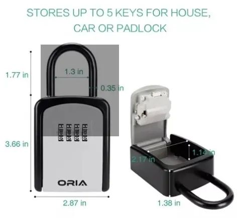 Cadeado Cofre Surf Lock Segredo Chaves Casa Haste Fixa Preto - Foto 4