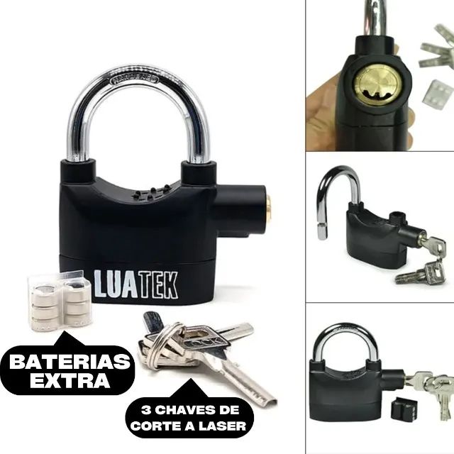 Cadeado Anti furto com alarme luatek  - Foto 4
