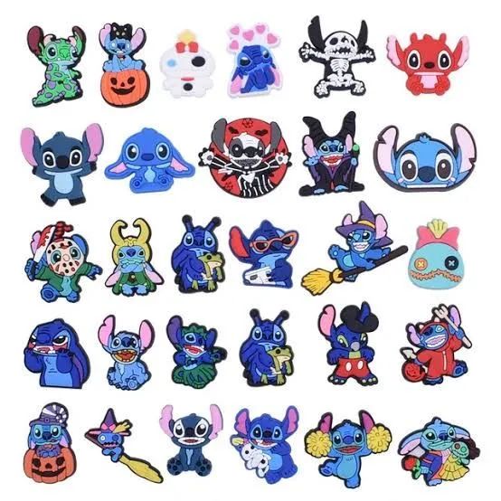 Kit 5 Pins Bottons Enfeites Para Crocs Babuche Lilo Stitch