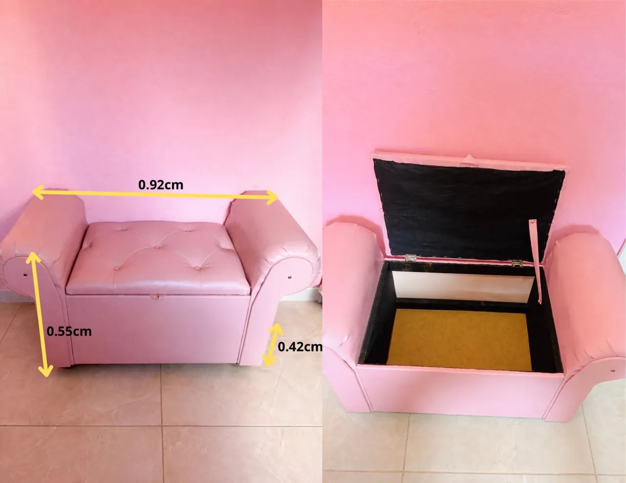 Kit quarto infantil COMPLETO (guarda-roupa, cômoda, Recamier, cortina, cama e colchão) - Foto 4