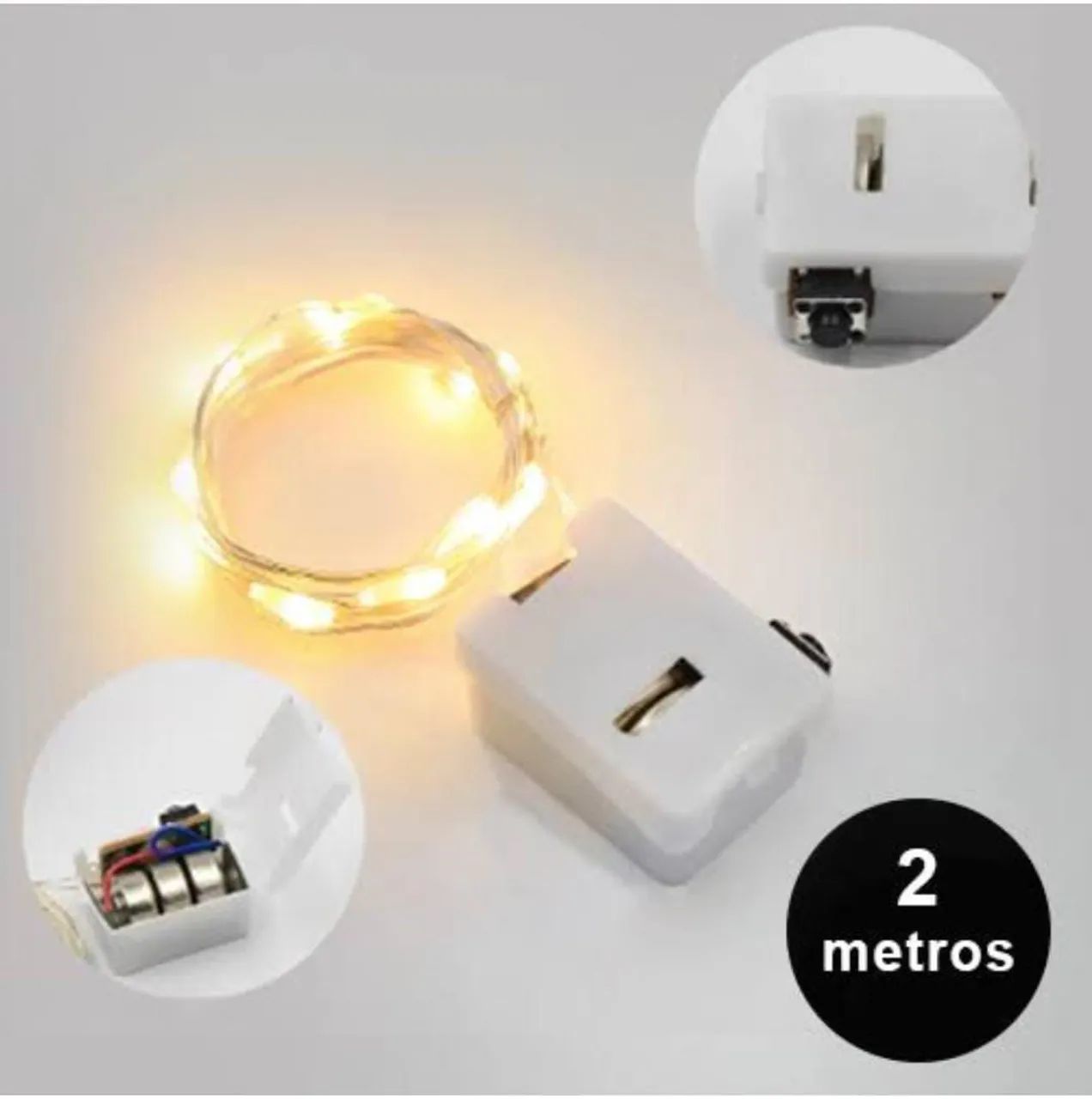 Fita de LED com 2 metros e bateria - Iluminação colorida - Foto 2