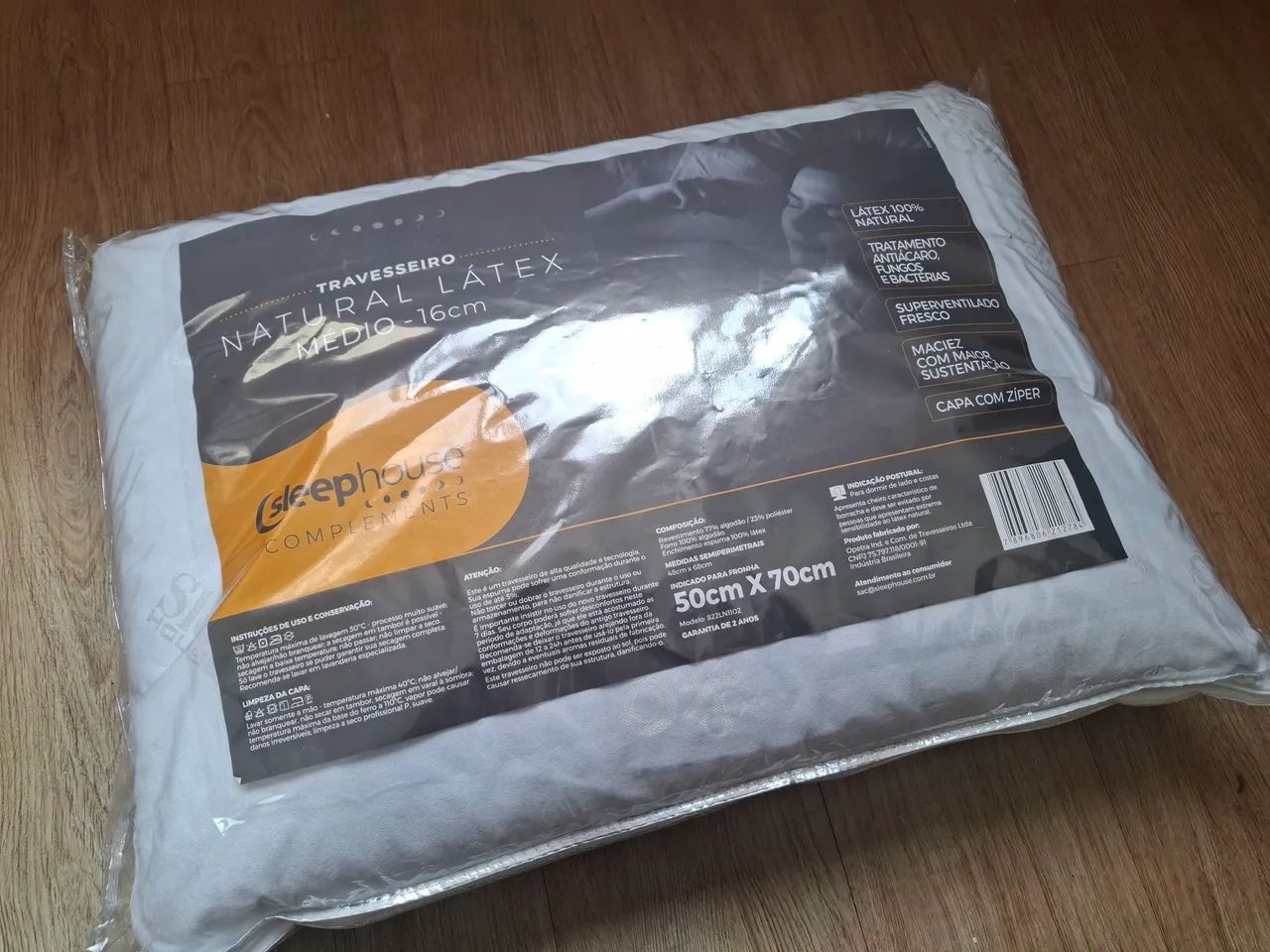 Travesseiro Látex Médio Sleep Complements - 50 x 70 x 16 cm - Foto 4
