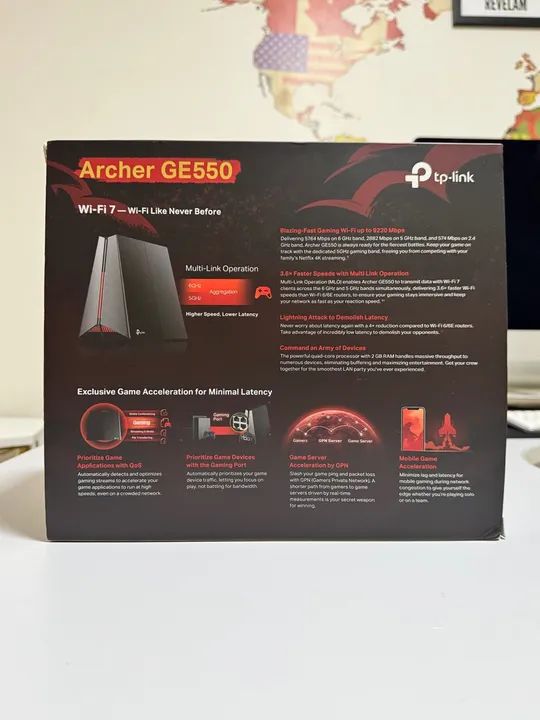 Roteador Wifi 7 6ghz Tp-link Archer Be9300 Ge550 Gamer + Novo - Foto 2