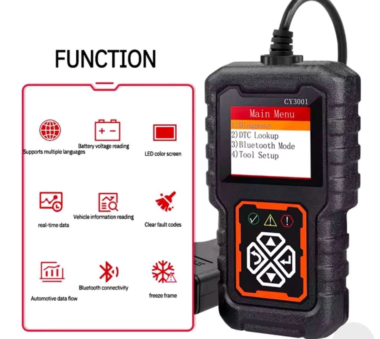 Scanner automotivo CY3001 injeção eletrônica carros OBDII apartir 1996 - Foto 5