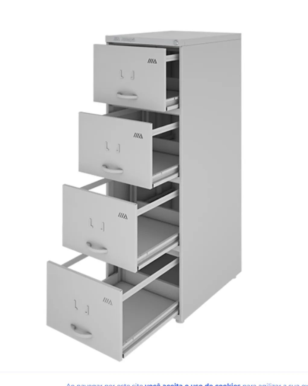 Arquivo/Gaveteiro curto de aço 4 gavetas