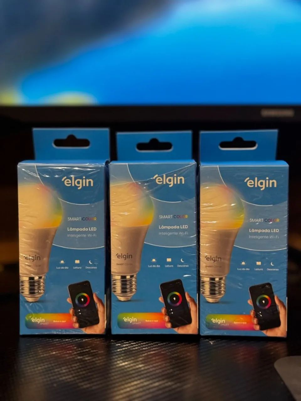 Kit 3 Lâmpada Led Inteligente Wifi Smart - Elgin