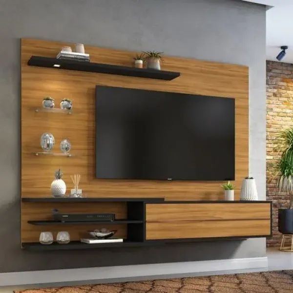 Painel Para Tv 60 Polegadas Notável NT1115 Off White/Freijo - Foto 4