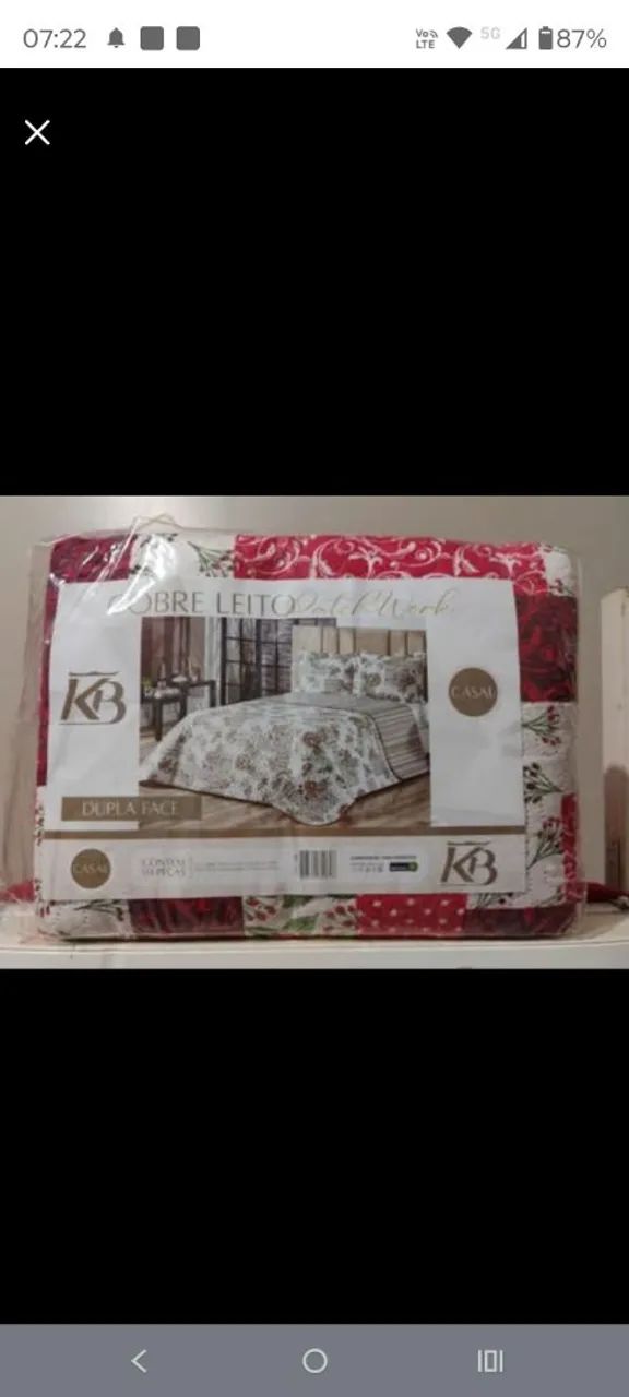 Jogo de Cama Casal Queen Patchwork -  Duas Faces