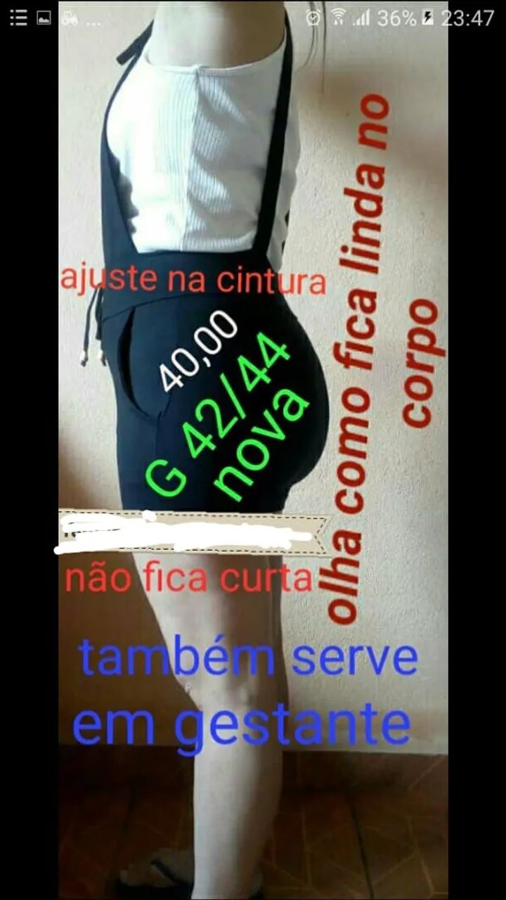 Jardineira coton grosso nova
