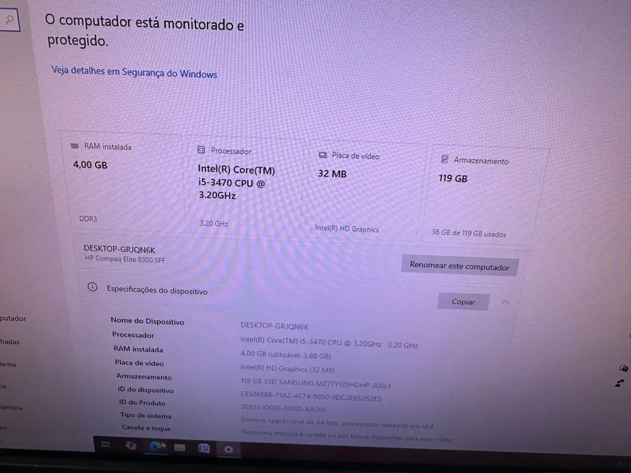 i5 de alto desempenho hp com ssd novo para empresas loja e com garantia tela 19 polegadas  - Foto 2