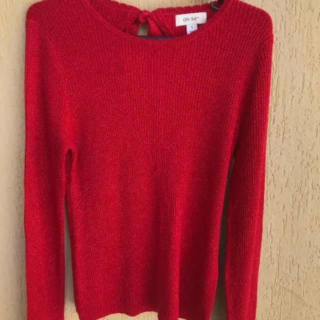 Suéter Vermelho Com Brilho Da Marca On-34 Th - Foto 2