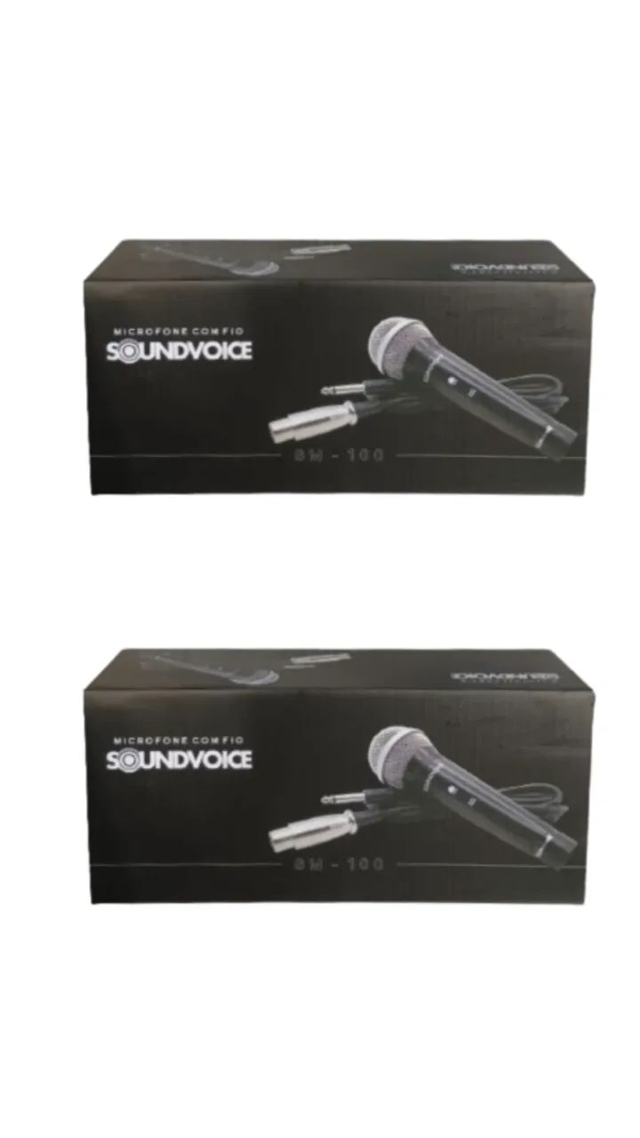 KIT DOIS MICROFONE SM-100 COM CABO - black friday