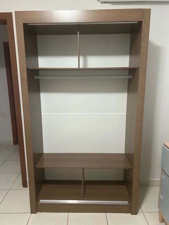 2 Guarda-roupas - Casal e solteiro porta de correr - rústico com cinza - Foto 2