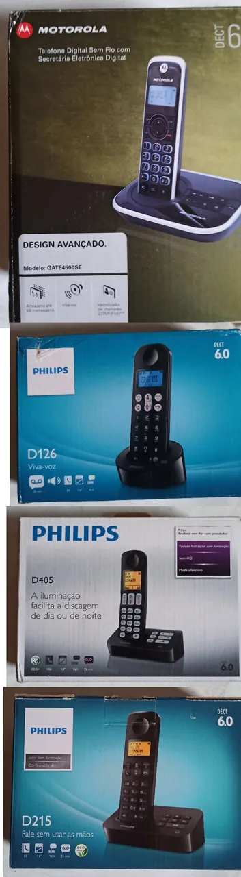 Lote com 4 Telefones sem Fio