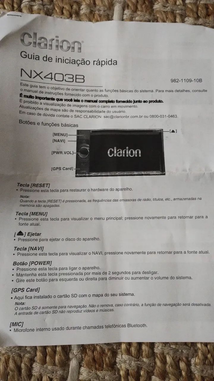Radio de carro clarion / Honda  - Foto 3