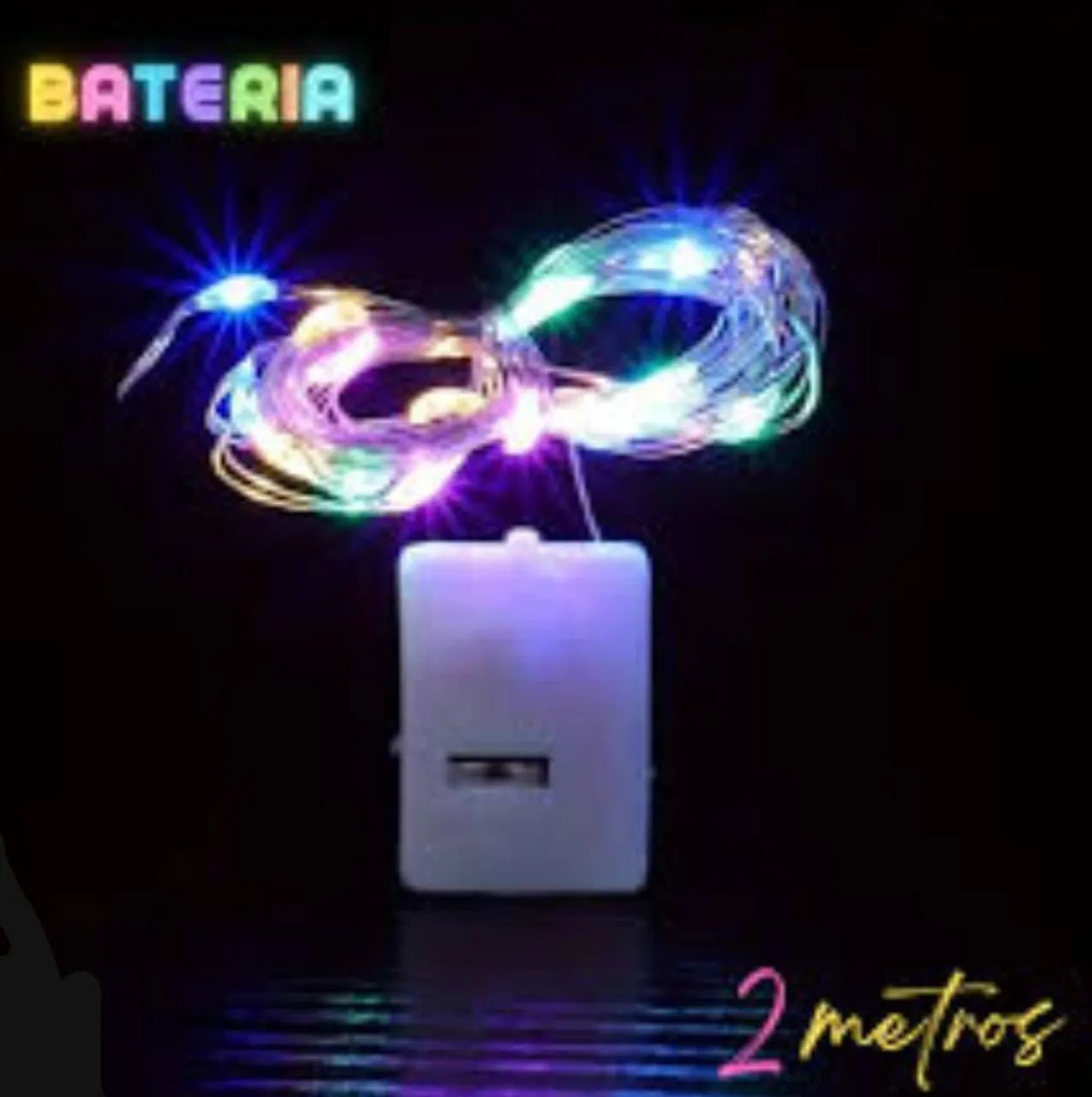 Fita de LED com 2 metros e bateria - Iluminação colorida