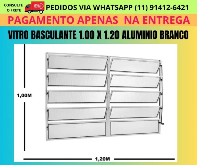 vitro Basculante branco aluminio 1.00x1.20 cod vb9