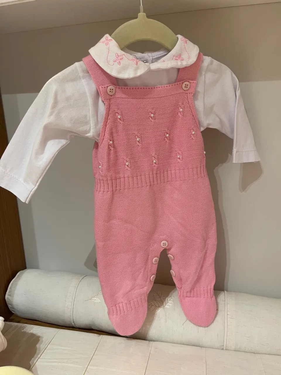 Macacão Rosa para Bebê com Body