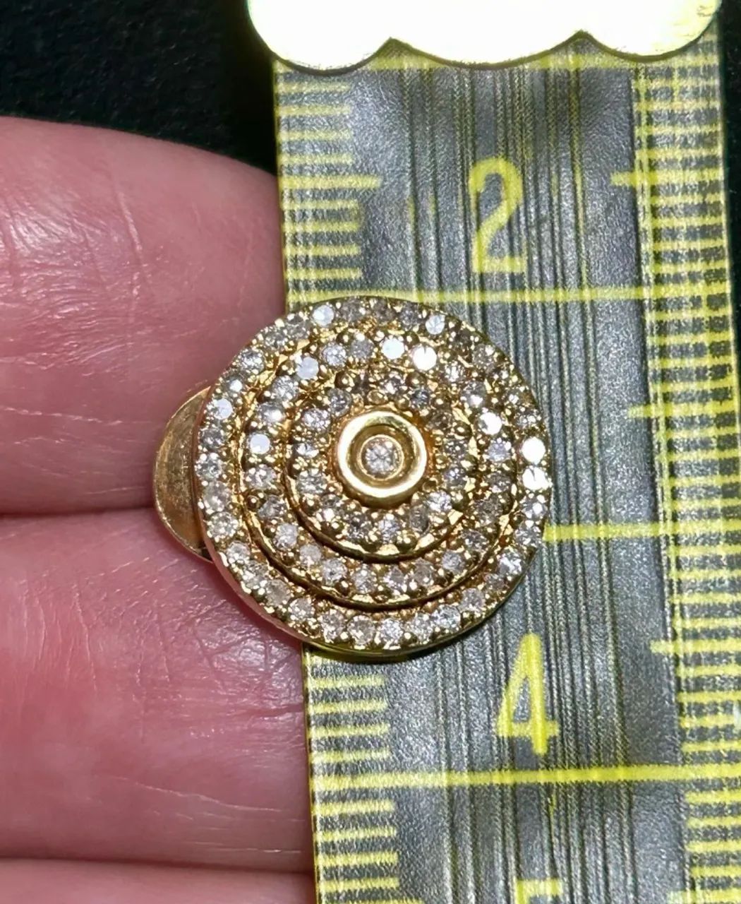 Brinco ouro 18k pizza de diamantes  - Foto 2