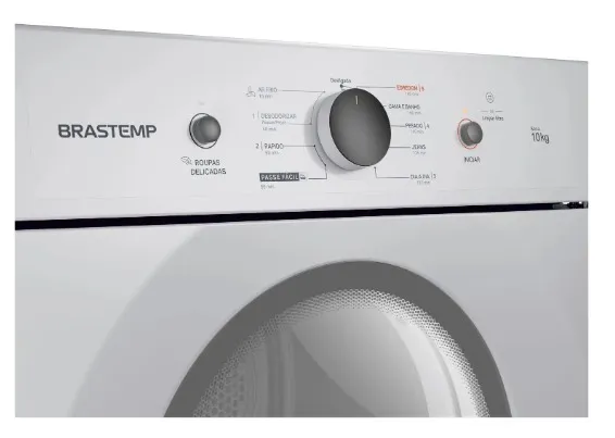 Secadora de Roupas de Piso Brastemp 10kg BSR10BB - 9 Programas de Secagem