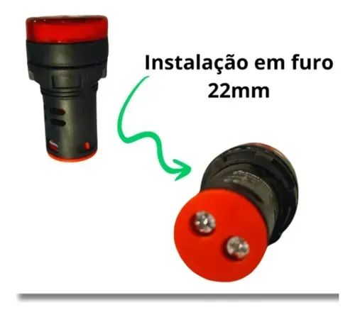 Sinaleiro Led 22mm 220v Ad22-22ds VM/BR/AM Penzel - Foto 2