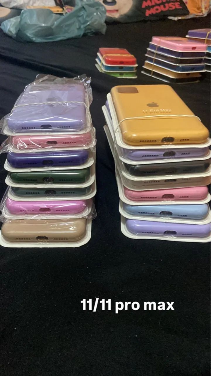 Capas de Silicone para iphone 11 ao 15- Diversas Cores