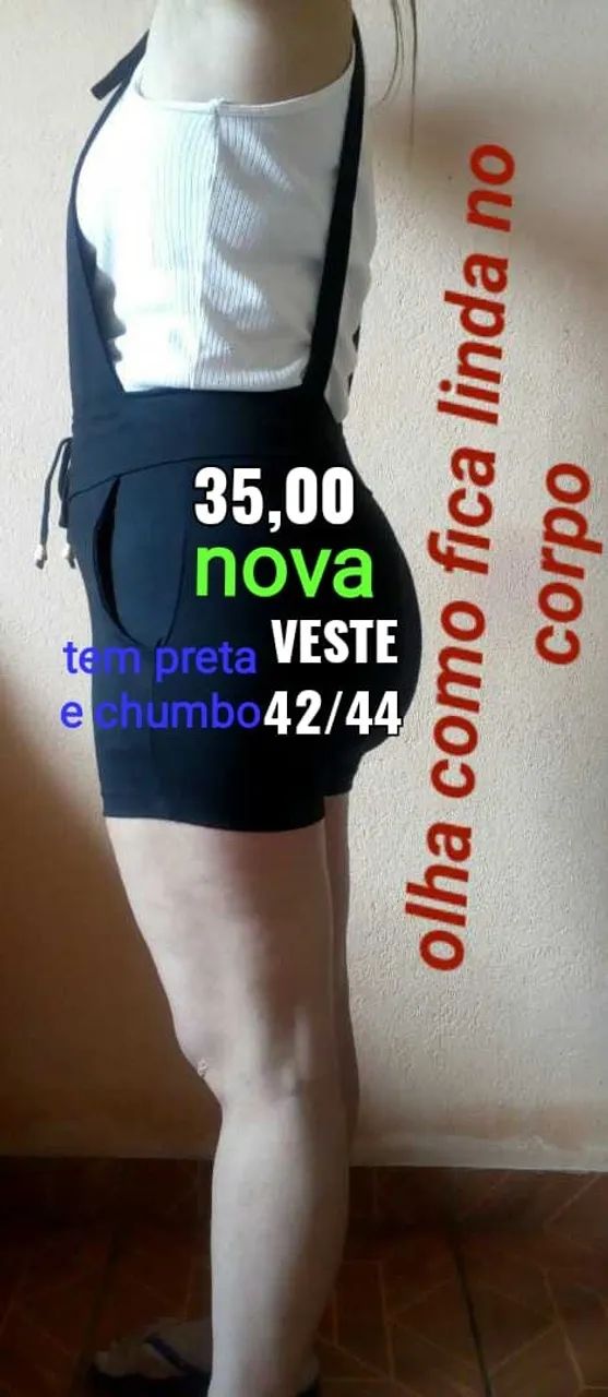 Jardineira coton grosso nova - Foto 2