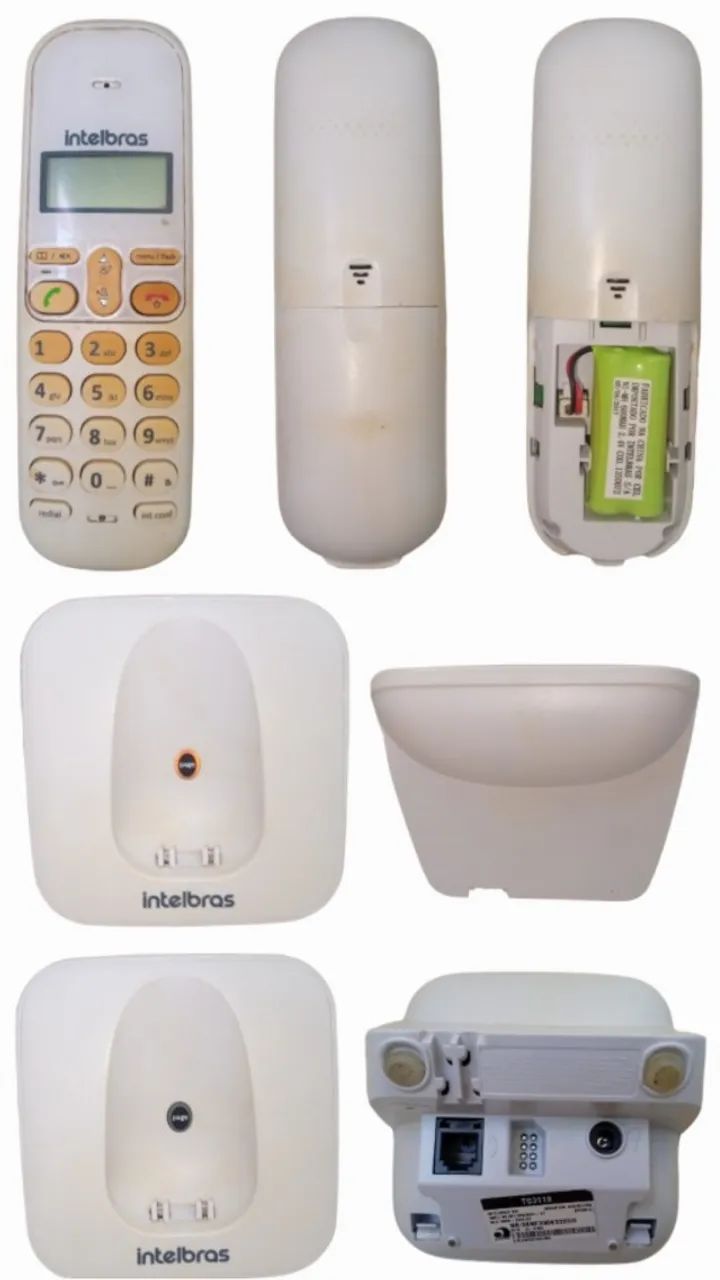 Base, Cabo, Fonte e Telefone Sem Fio Intelbras TS3110 Antigos - Foto 2
