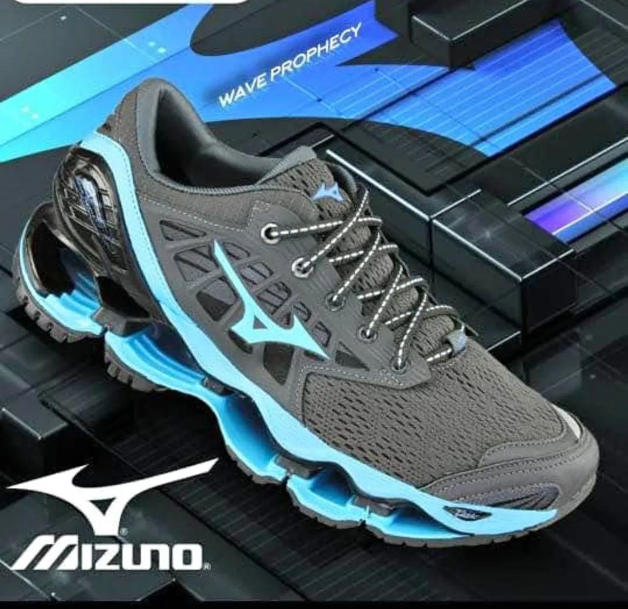 Tênis Mizuno Wave Prophecy Azul Novo Calçados Parque das