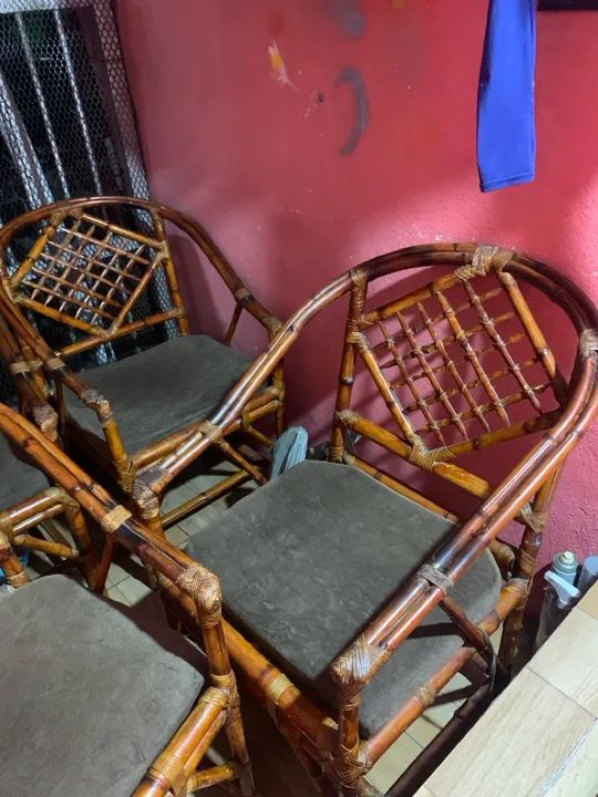 Conjunto de Poltronas de Bambu - 4 Lugares - Foto 2