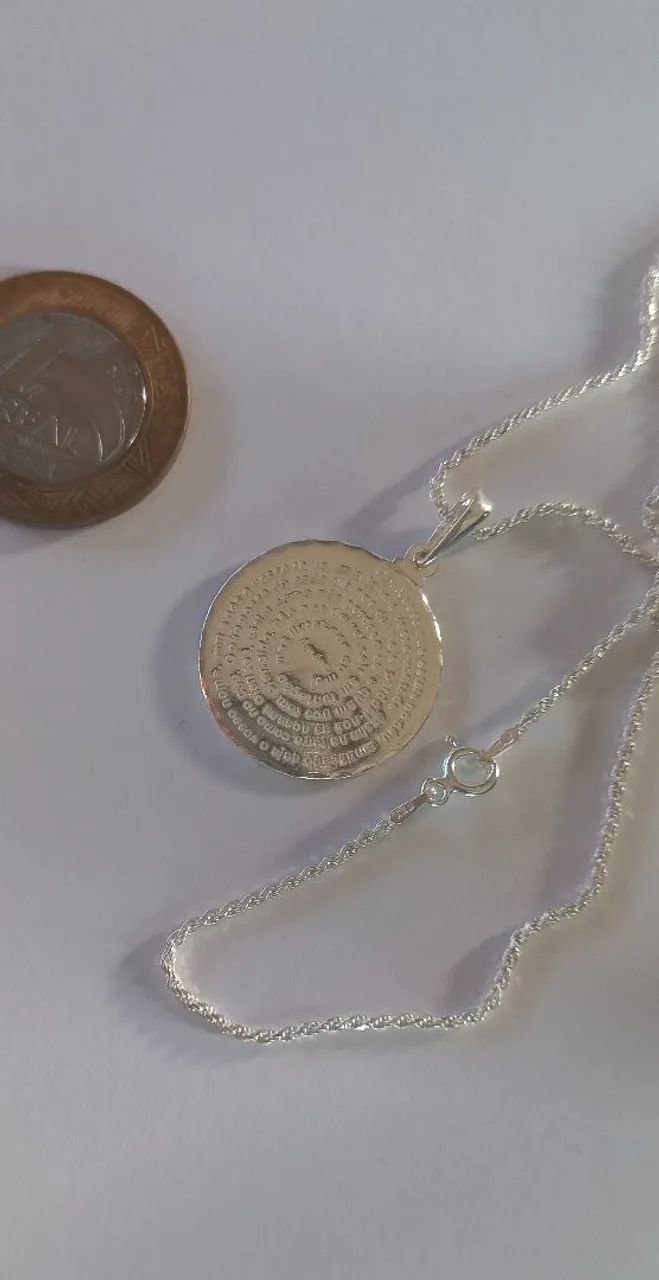 Conjunto Pai Nosso em prata 925 - Foto 5