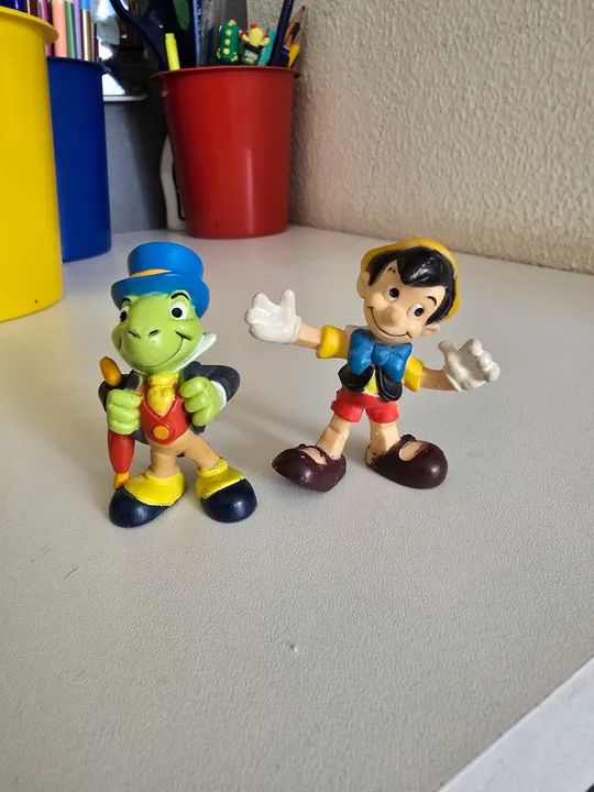 Bonecos Pinocchio e Grilo Falante - Disney