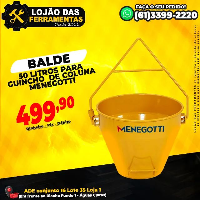 Balde 50 litros para Guincho de Coluna Menegotti
