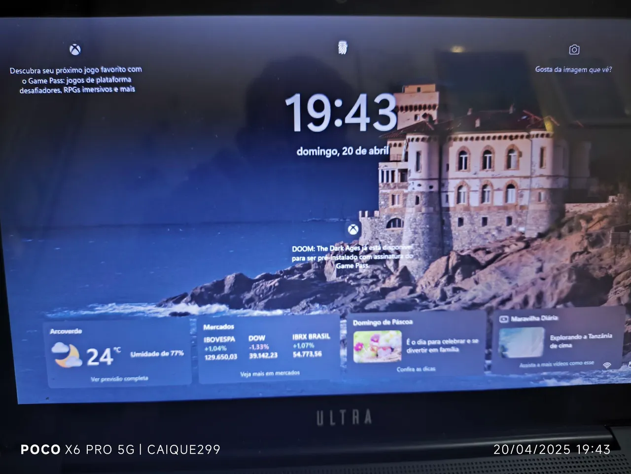 Notebook Ultra novo, 256 memória core i3